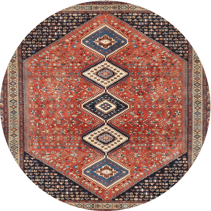 Square Machine Washable Traditional Orange Salmon Pink Rug, wshtr3220