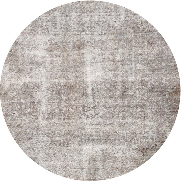 Square Machine Washable Traditional Pale Silver Gray Rug, wshtr3228