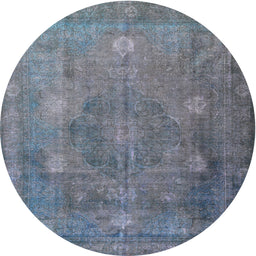 Round Traditional Light Slate Gray Persian Rug, tr3233
