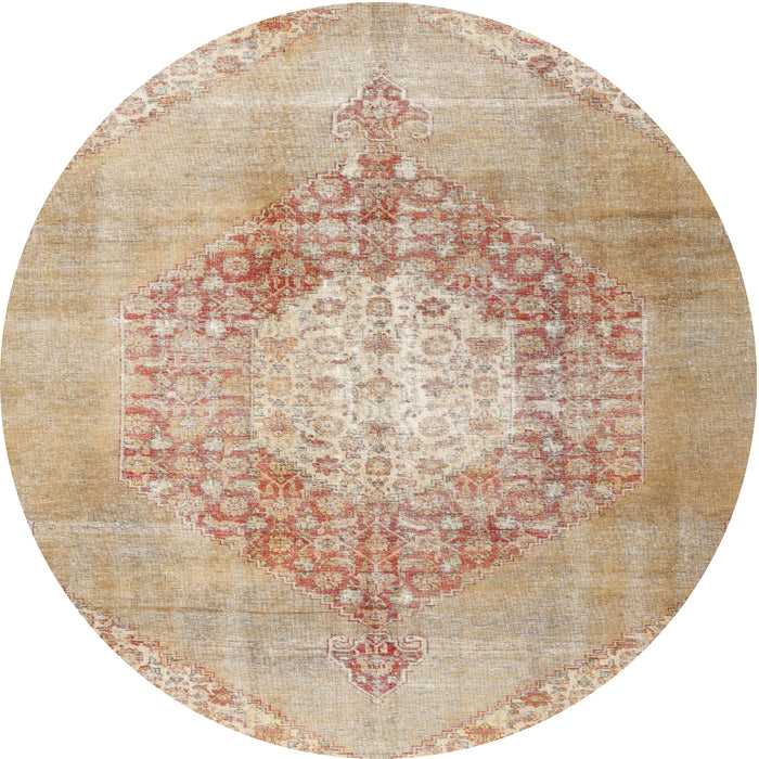 Round Traditional Brown Persian Rug, tr3237