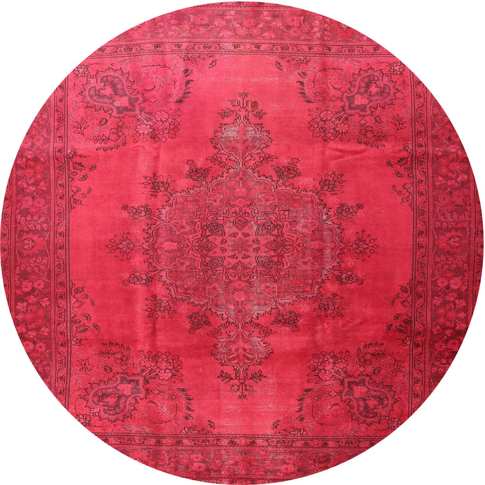 Round Traditional Red Persian Rug, tr3242