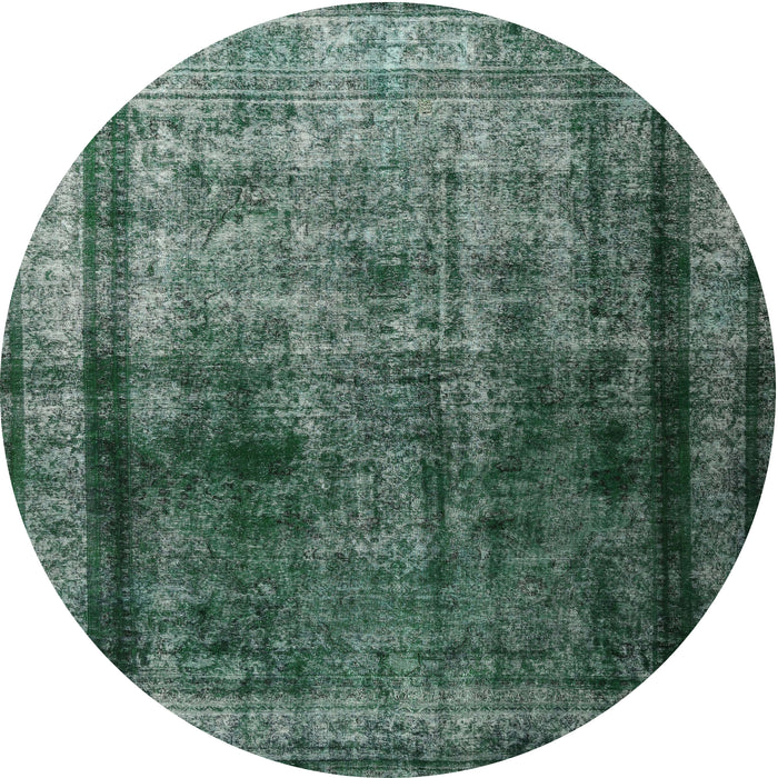 Round Traditional Green Persian Rug, tr3243