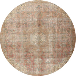 Square Machine Washable Traditional Orange Brown Rug, wshtr3245