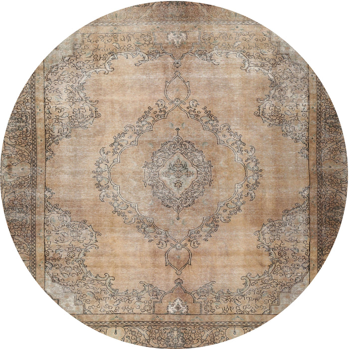 Square Machine Washable Traditional Dark Gold Brown Rug, wshtr3248