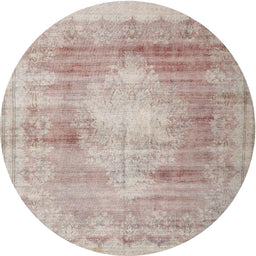 Square Machine Washable Traditional Rose Pink Rug, wshtr3254