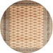 Round Traditional Gold Brown Persian Rug, tr325