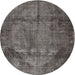 Round Traditional Granite Gray Persian Rug, tr3260