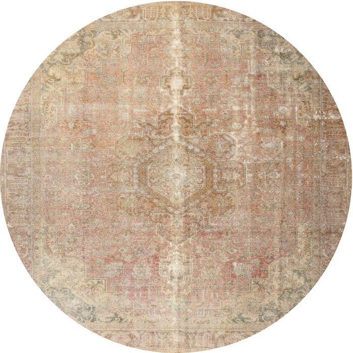Round Traditional Brown Persian Rug, tr3261