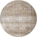 Round Traditional Desert Sand Beige Persian Rug, tr3265