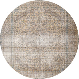 Square Machine Washable Traditional Desert Sand Beige Rug, wshtr3265