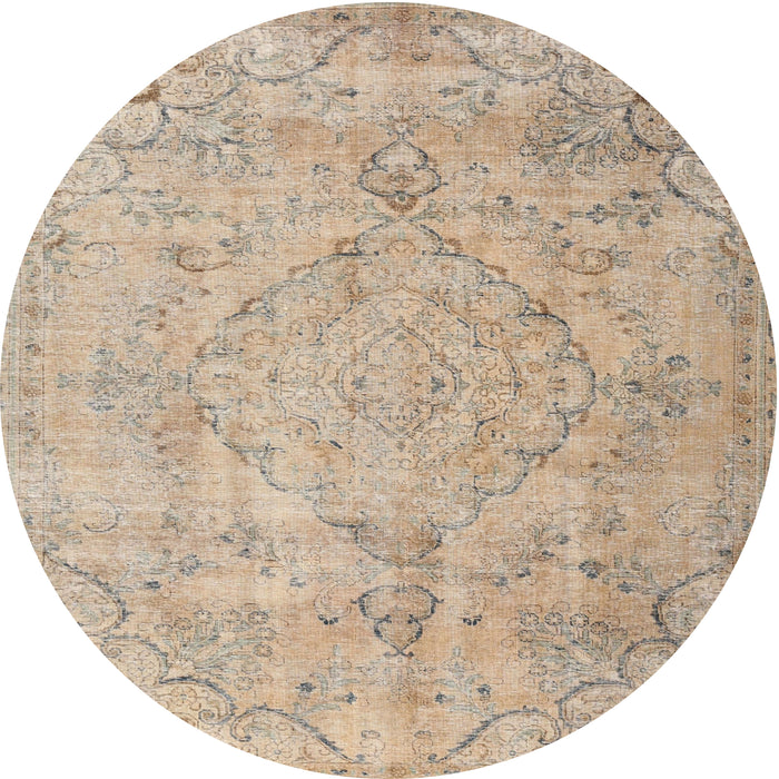 Round Traditional Brown Persian Rug, tr3267