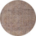 Round Traditional Camel Brown Persian Rug, tr3268