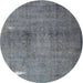 Round Traditional Silver Gray Persian Rug, tr3271