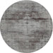 Round Traditional Gray Persian Rug, tr3278