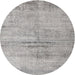 Round Traditional Granite Gray Persian Rug, tr3279