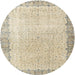 Square Machine Washable Traditional Khaki Gold Rug, wshtr3281