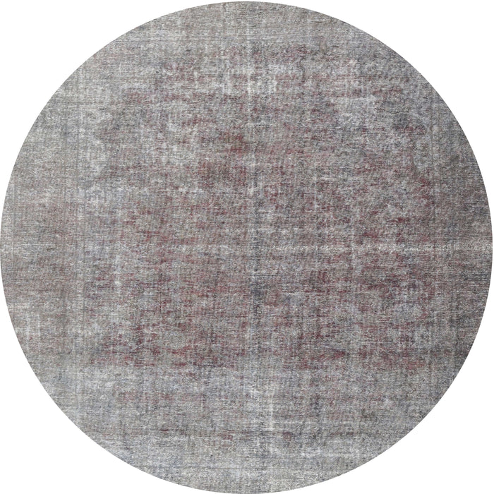 Square Machine Washable Traditional Dark Gray Rug, wshtr3284