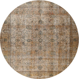 Square Machine Washable Traditional Brown Rug, wshtr3289
