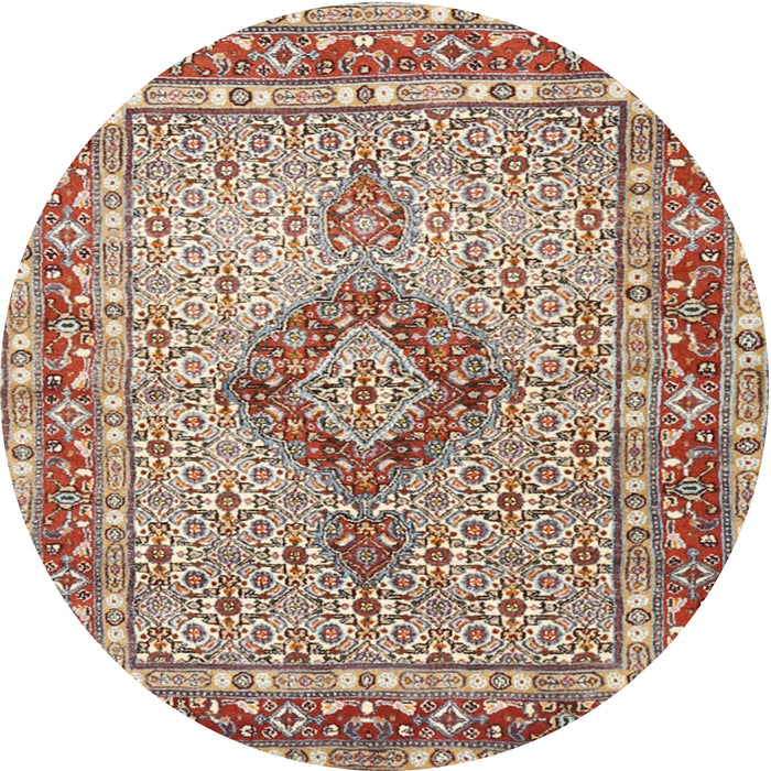Round Traditional Brown Persian Rug, tr3293