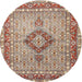 Square Machine Washable Traditional Brown Rug, wshtr3293