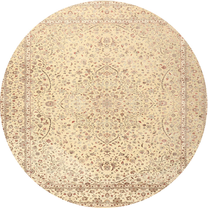 Round Traditional Sandy Brown Persian Rug, tr3294