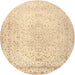 Round Traditional Sandy Brown Persian Rug, tr3294