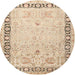 Square Machine Washable Traditional Khaki Gold Rug, wshtr3295