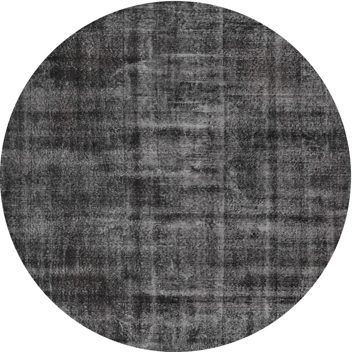 Square Machine Washable Traditional Charcoal Black Rug, wshtr3299
