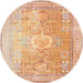 Round Traditional Orange Persian Rug, tr329