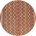 Round Traditional Brownish Green Southwestern Rug, tr32