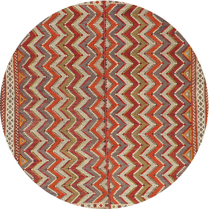 Square Machine Washable Traditional Brown Green Rug, wshtr32