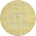 Round Traditional Metallic Gold Persian Rug, tr3300