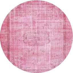 Square Machine Washable Traditional Dark Pink Rug, wshtr3305