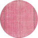 Round Traditional Pink Persian Rug, tr3306