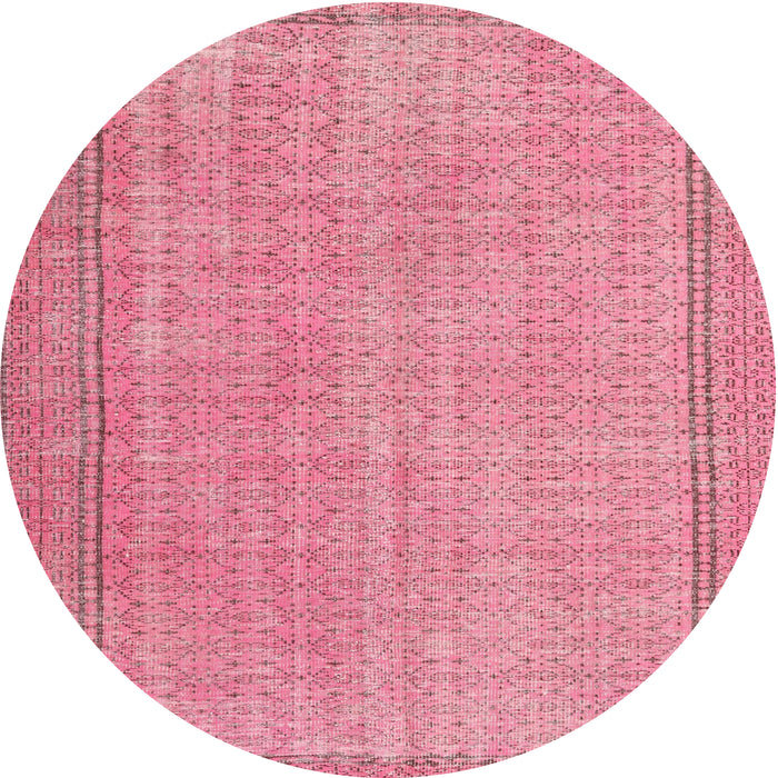 Square Machine Washable Traditional Pink Rug, wshtr3306