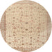 Round Traditional Brown Persian Rug, tr3309