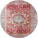 Round Traditional Pale Silver Gray Persian Rug, tr330