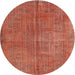 Round Traditional Red Persian Rug, tr3310