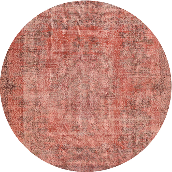 Round Traditional Salmon Pink Persian Rug, tr3311