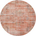 Round Traditional Orange Persian Rug, tr3313