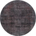 Round Traditional Granite Gray Persian Rug, tr3315