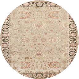Round Traditional Deep Peach Orange Persian Rug, tr3316