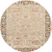 Round Traditional Deep Peach Orange Persian Rug, tr3316