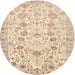 Square Machine Washable Traditional Gold Rug, wshtr3317