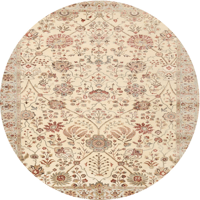 Round Traditional Golden Blonde Gold Persian Rug, tr3317