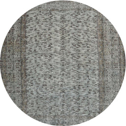 Round Traditional Dark Gray Persian Rug, tr3321