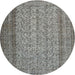 Round Traditional Dark Gray Persian Rug, tr3321