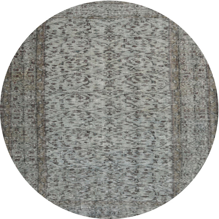 Square Machine Washable Traditional Dark Gray Rug, wshtr3321