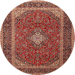 Square Machine Washable Traditional Tangerine Pink Rug, wshtr3323