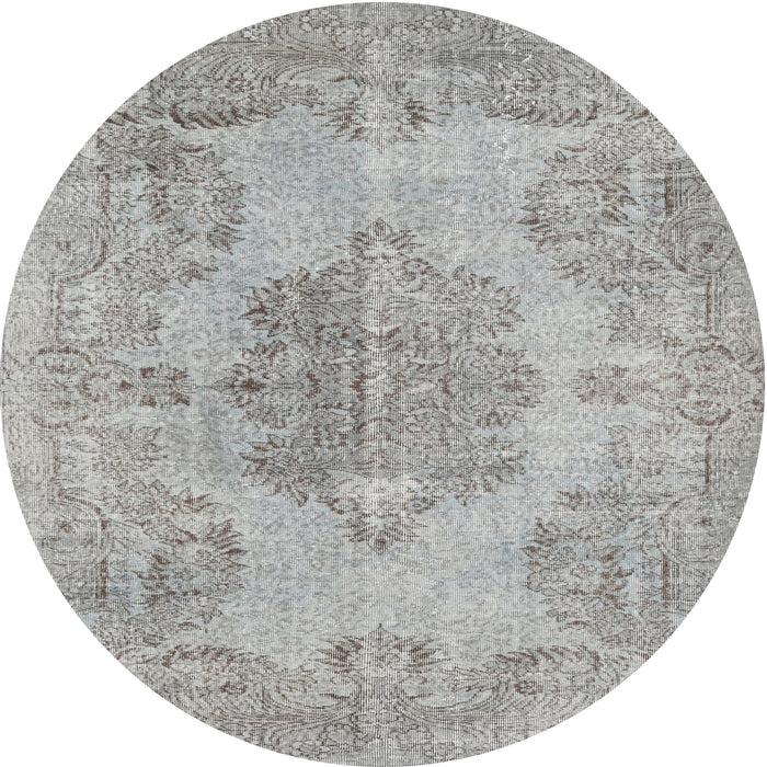 Square Machine Washable Traditional Silver Gray Rug, wshtr3329